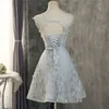 2018 sexy backless kant korte prom jurken met boog lace up homecoming cocktail party speciale gelegenheid jurk vestido fiesta BH13