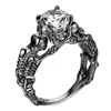 Fantasma mal crânio esqueleto mão cz anel europeu e americano estilo punk motor biker masculino anel novo crânio jóias masculinas