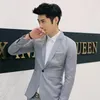 Effen Kleur Koreaans Slim Fit Casual Blazer Vrijetijdspak Herenpak Enkele knop