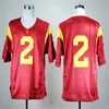 USC Trojans College 축구 유니폼 남성 남성 여성 어린이 14 Sam Darnold Red No Name Jersey LSU Tigers 5 Derrius Guice Purple Whites-6xl