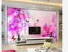 Papel de parede 3d Mural Para Sala de estar Sonho flor borboleta 3D estéreo TV fundo decoração da parede pintura Sala de estar Restaurante Teto