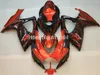 7gifts Verkleidungsset für Suzuki GSXR600 GSXR750 2006 2007, rote Flammen in Schwarz, Spritzguss-Verkleidungen GSXR 600 750 06 07 VV30