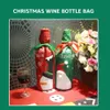 La couverture de sac de bouteille de vin de broderie de Noël pour la décoration de vacances de fête de Noël présente une atmosphère festive heureuse