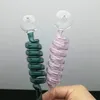 Färgad Multi Spiral Glas Spisar Partihandel Glas Bongs Oljebrännare Glas Vattenrör Olje Rigg Rökning, Gratis frakt