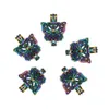 10pcs color arcoiris de mariposa jaula de perlas perlas en jaleo colgante de aceite esencial difusor joyería de bricolaje para perlas de ostras