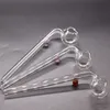 14cm Curved Glass Pyrex Smoking Pipes Clear Oil Burner Water Bong with Different Colored Balancer for Smoking