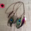 Peacock Feather Headwear Indiase Bohemen Folk hoofdband Handgemaakte geweven touw voor meisjes met kralen 2 stijlen groothandel