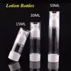 15 ml 30 ml 50 ml transparent vide pompe sans air conteneur voyage en plastique Lotion vaporisateur bouteille cosmétique avec pompe 0160