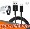 high quality 1.2M 4 ft usb type C sync data cable supply fast charging fit for s8 fast charger work for s8 plus note 7 note 4