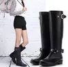 Fashion PVC Women Rain Boots Buckle Girls Ladies Rubber Shoes For Casual Walking Hunting Outdoor Waterproof Female Low Heels Rainboots Zip