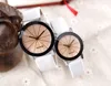 Högkvalitativ kvartsklockor Ankomst Män kvinnor039s Dial Clock Leather Armband Wristwatch Geometry Sports Watch Lover Wristwatch2663346