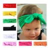 Fascia per capelli morbida per bambini con orecchie di coniglio annodate in tessuto elastico in 14 colori. Fasce per capelli per bambini
