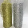 15cm*10Y Gold Wire Organza Sheer Gauze Table Runner Tissue Tulle Roll Spool Craft Party Wedding Decoration 10 Colour