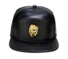 PU кожаные хип-хоп шапки крокодил зерна Snapback Caps Golden Lion Head DJ мода бейсбольные колпачки мужчины женщины спортивные команды защелкиваются