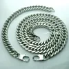 Silver Tone Set 316L Solid Heavy Rvs Mannen Ketting + Armband Curb Chain N264 Set