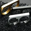 Stainless Steel Finger Buckle DoubleFinger Brass Steel Ring HipHop Glossy Knuckles Ring Gold Ring Escape Gadget4467931