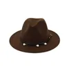 Unisex 12 colores clásico Jazz negro cinta perla decorada lana fieltro Fedora sombreros mujeres Panamá Jazz Trilby Derby sombrero