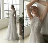 2019 Julie Vino Beach Bröllopsklänningar En Linje Halter Lace Appliques Sweep Train Sexig Tillbaka Boho Bridal Gowns Custom Made Plus Wedding Dress