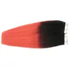 T1B / Red Tape Hair Extensions 100g Ombre Menselijk Haar Verleng Tape 40PC Huid inslagband Hair Extensions Braziliaanse recht