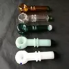 Fumando tubo mini cachimbo de vidro bongs de vidro colorido em forma de metal 2 pote de fumaça colorida redonda