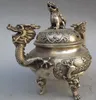 Silver Bronze Dragon Incense Burner Lion Led W Ming Dynasty Xuan de Mark