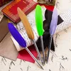 Lovely Kawaii mini feather gift ballpoint pen color quill pen School Office Supplies