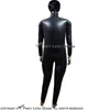 Costumes de Catsuit en Latex gonflables sexy noirs avec fermeture à glissière sur l'épaule et fermeture à glissière à l'entrejambe Body en caoutchouc Combinaison Zentai globale 01127492443