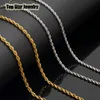 Anpassung! Großhandel! 316L Edelstahl hochglanzpolierte gedrehte Halskette Geflechtkette für Männer Frauen Schmuck 3 mm 60 cm Gold Silber