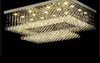 Lustres de cristal LED modernos e contemporâneos remotos com luzes LED para sala de estar retangular montagem embutida iluminação de teto Fixtur267f