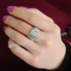 Biżuteria Moda Kobiety Zaręczyny Biżuteria 925 Sterling Silver 5a Crystal Cyrkon 5a Cyrkon Kamień Kobiety Wedding Finger Ring Set