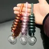 Fornello di vetro multi spirale colorato Bong di vetro all'ingrosso Bruciatore a olio Tubi di acqua di vetro Rigs di petrolio Fumo, trasporto libero