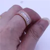 Choucong mulheres homens anel Banda Cheia Da Princesa corte 15ct Diamonique Diamante Rosa de Ouro Cheia de Noivado Anel de Casamento para as mulheres Presente