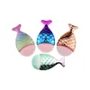 Cores de preço razoável mais populares Cabelo de nylon Pincéis de sereia em forma de peixe Pincéis de base de maquiagem profissional com tampa