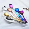 New Fashion Wedding Party Decor Love Heart Shaped Spoon Stainless Steel Handle Coffee Spoon Kitchen Cutlery LX3490