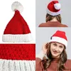 Beanies Kış Şapka Merry Christmas Parti Yetişkinler Kadınlar Noel Baba Noel Noel Şapka Yumuşak Örme Yün Noel Şapka Kap