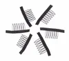 Wig Comb With Durable Polyster Cloth 7 Teeth Wig Accessories Hair Extension Attach Combs 10-100Pcs Wholesale Black Lace Wig Clips Tools