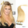 PU Skeft Reged Tape in Hair Extensions Quality 100% Braziliaanse Echte Hair Hair Extension 100 G 2,5 g/stuk 40 stks/Set Bellahair