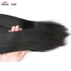 Ishow 10A Nink Braziliaanse rechte menselijke haarbundels met kanten sluiting Peruaanse Virgin Haar Maleisische Weave Inslag voor vrouwen Meisjes Alle leeftijden Natuurlijke kleur