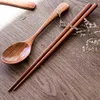 Bopsticks de fourche à cuillère réutilisable en bois portable de haute qualité