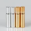 5ml UV Gold Silver Glass Roll na garrafa de perfume com bola de rolo de metal 5 CC Cosmético Rollo de rolo de óleo essencial LIN4528