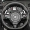 Yuji-Hong Car Steering holigh holazer vwゴルフ6 GTI MK6 VW Polo GTI Scirocco R Passat CC R-Line 2010人工レザー