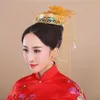 Китайский невеста головной убор бижутерия волосы расческой Корона поток