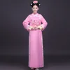 Nowy Niebieski i Różowy Dynastia Qing Dynastia Sukienka Chiński Ancient Manchu Suknia Elegancka Kobieta Odzież Etniczna