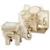 Fashion Style Resin Ivory Lucky Elephant Tea Light Candle Holder Wedding Party Home Decoration Gift Durable Candlestick c144