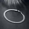 Cadena lateral de 5M - pulsera chapada en plata esterlina con dinero masculino; Pulsera de plata 925 para hombre y mujer nueva SPB199