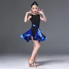 Latim Dance Dress para Menina Competição Ballroom Latina Salsa Vestido Crianças Menina Romba Samba Spandex Crianças Tango Saia Traje