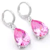 vente chaude rose cristal goutte collier boucles d'oreilles ensembles de bijoux zircon cubique 925 pendentifs en argent colliers boucles d'oreilles goutte ensembles de bijoux pour les femmes