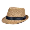 DHL Hot fashion jazz straw hats for men Panama woven hats wide brim sun Hats cool men jazz top caps