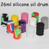 26ml Drum Forma Forma de Silicone Jarra Deb Cera Recipiente Hot Silicone Container Concentrate Jar Multi Cores De Silicone Drum Drum Cera Barrel Bar DHL GRÁTIS