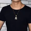 Goud Verzilverd Traphouse Ketting Hanger Mannen Vrouwen Iced Out Out Cubic Zirkoon Ketting Bicolor Sieraden voor Gift, Partij